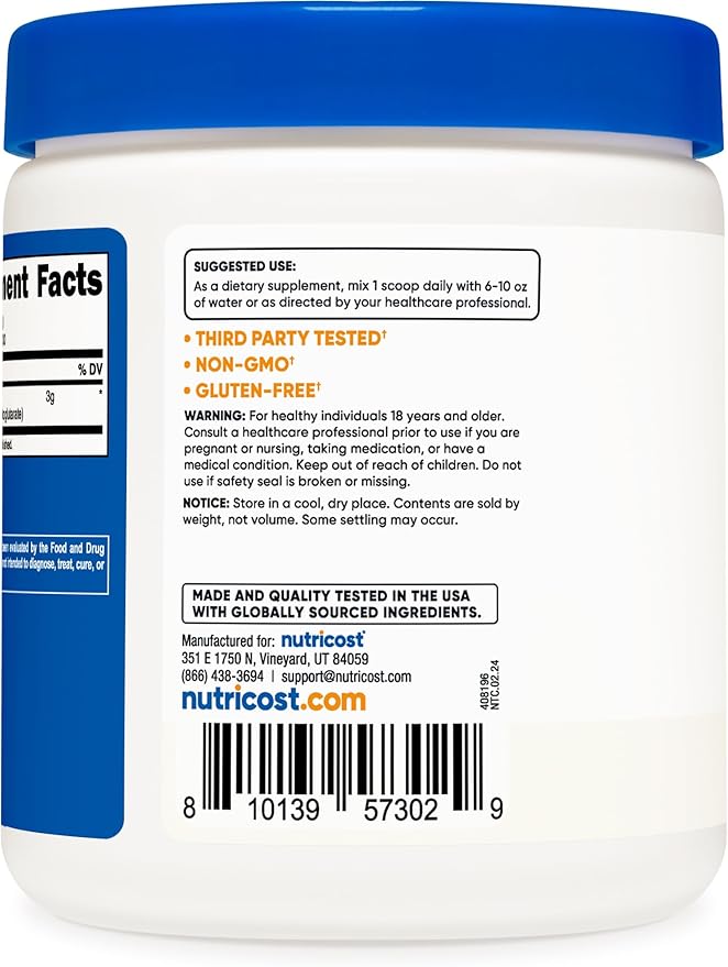 Nutricost Arginine AKG Powder 300 Grams (AAKG) - 3G Per Serving & 100 Servings - Pure Arginine Alpha Ketoglutarate