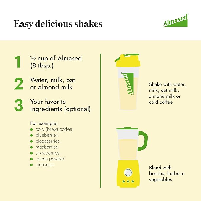 Almased Protein Powder, GLP-1 Nutrition Support Supplement, Meal Replacement Shake for Weight Loss, high protein, complete nutrition (Vanilla Flavor, 3 Cans @ 17.6 oz ea + scoop + 700ml Shaker Bottle