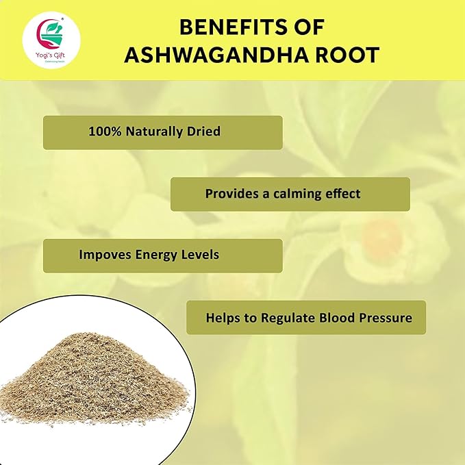 Ashwagandha Root 1lb | Dried Ashwagandha Herb | 100% Naturally Dried | Withania Somnifera | Best Particle Size for Making Tea | by Yogi's Giftยฎ