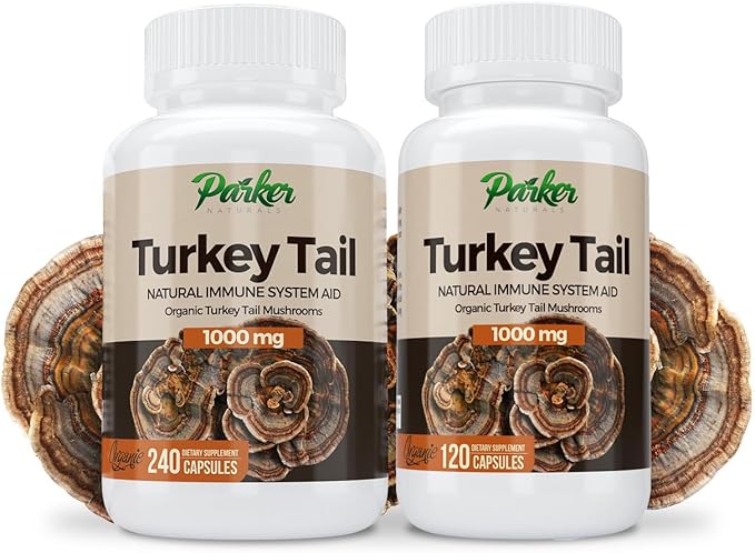 Turkey Tail Mushroom Capsules - Organic Mushroom Supplement for Immune System Health Support - 1000 mg Premium Mushroom Supplements - 120 Capsules