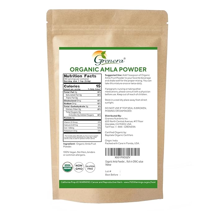 Organic Amla Powder (Amalaki/Indian Gooseberry) - 35.2 Ounce / 2.2 lb - Rich in Vitamin C, USDA Organic, Lab Tested for Purity, Rich in ORAC value