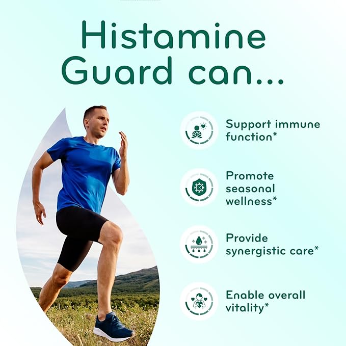 Histamine Guard Immune Support Supplement - Herbal Sinus Respiratory and Immunity Support Histamine Blocker with Stinging Nettle Vitamin C Bromelain and Quercetin Complex - Non-Drowsy (120 Capsules)
