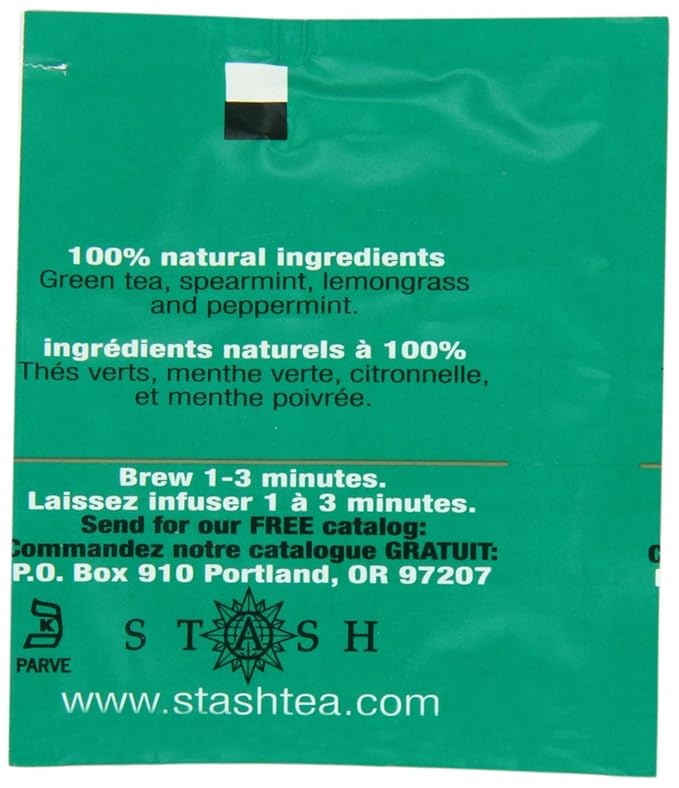 Stash Tea Moroccan Mint Green Tea, Box of 100 Tea Bags (Packaging May Vary)