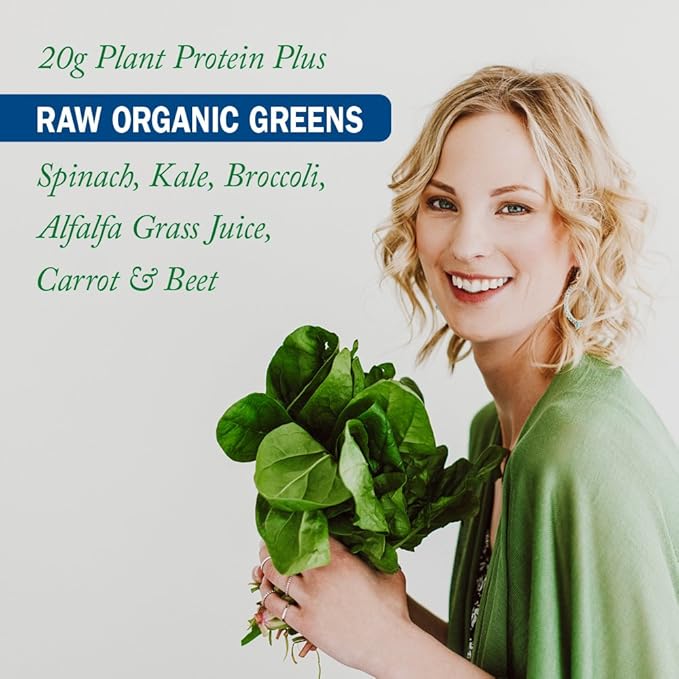 Garden of Life Raw Organic Protein & Greens - Vanilla - Vegan Protein Powder for Women and Men, Plant Protein, Pea Protein, Greens & Probiotics - Dairy Free, Gluten Free Low Carb Shake, 20 Servings