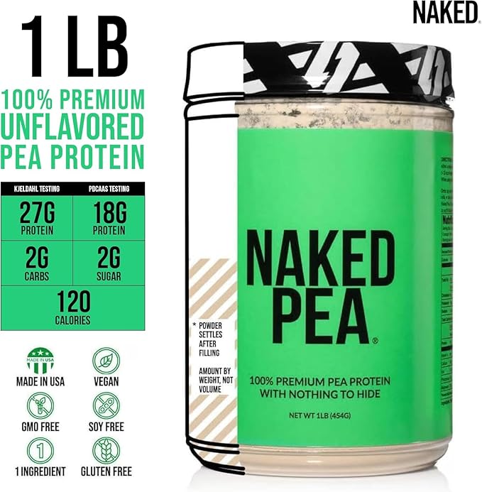 Naked Pea - Pea Protein Isolate - Plant Based, Vegetarian & Vegan Protein. Easy to Digest, Non-GMO, No Lactose, No Soy and Gluten Free - 15 Servings