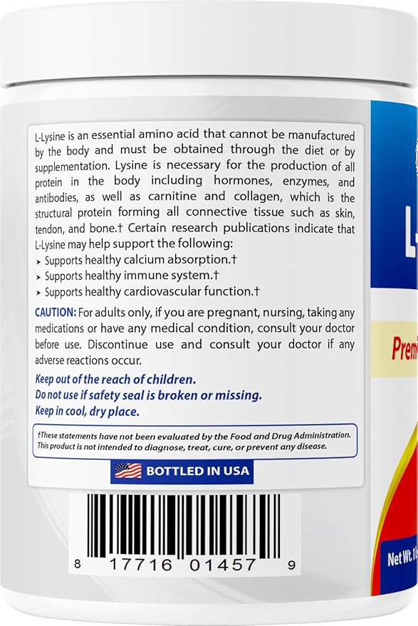Best Naturals Lysine Powder, 1 Pound - 100% Pure (1 LB (Pack of 1))