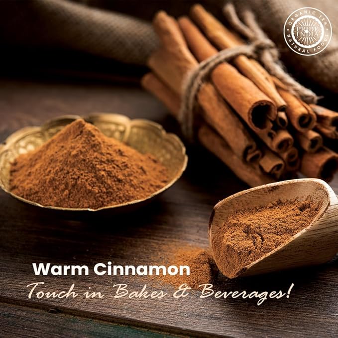 Pride Of India Natural Cinnamon Ground | Pure & Fresh Ground Spice | Gourmet Quality | Perfect for Sweet & Savory Dishes | Easy to Use | Ideal for Restaurant or Home Use | 7 oz. Medium Dual Sifter Bottle