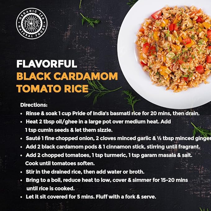 Pride of India – Black Cardamom Whole 5 oz (142 gm) – Cardamom Pods – Firm & Smoky Flavor – Freshly Dried – Ideal for Indian & Asian Cooking – Easy to Use – Medium Dual Sifter Bottle