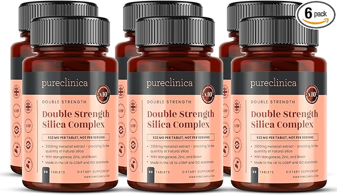 Double Strength Silica Complex – 18 Month Supply! (2000mg Horsetail Extract x 540 Tablets(6 Bottles of 90))