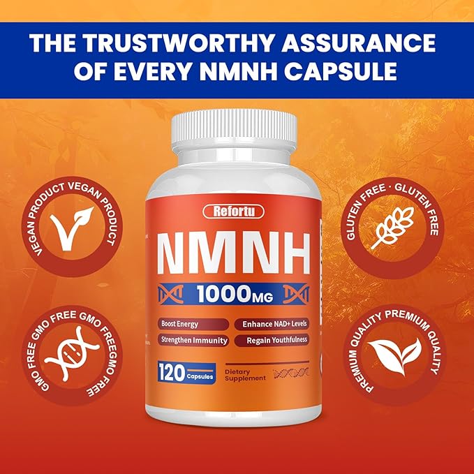 NMNH Supplement(Dihydronicotinamide Mononucleotide),Nicotinamide Mononucleotide for NAD+ Booster,1000mg per Serving,Supports Energy & Overall Health,120 Capsules