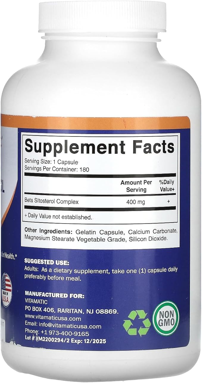 Vitamatic Beta SItosterol 400 mg 180 Capsules