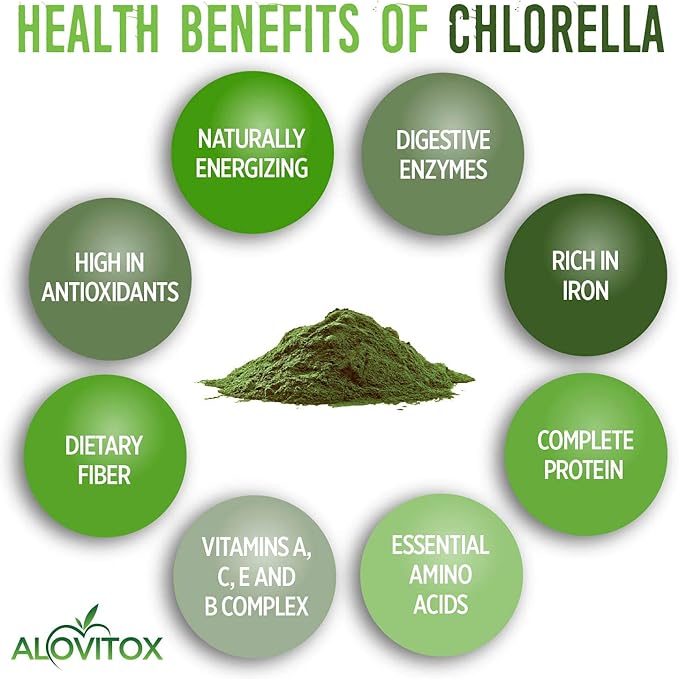 Organic Chlorella Powder 8oz | Nutrient Dense Superfood with Antioxidants, Proteins, Vitamins C, E, B Complex, Enzymes, Chlorophyll, Omegas 3 and More| Organic Raw No Additives or Colors