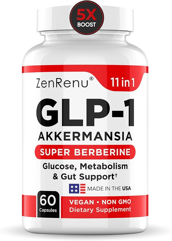 Zenrenu GLP-1 Supplement for Women-Natural Appetite,Craving & Loss Support – Akkermansia Probiotic, Super Berberine & Cinnamon,11-in-1 Gut & Metabolism Support - GLP1 Activate -60 Vegan Caps