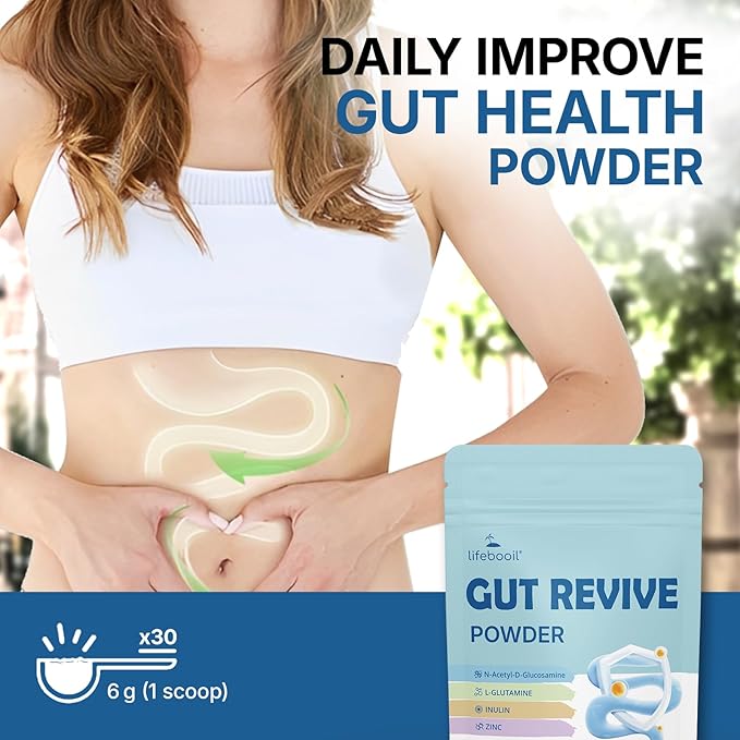 Leaky Gut Powder with L-Glutamine, Prebiotic, Licorice, Slippery Elm Bark for Gut Health & Digestive Health, Super Gut Powder Unflavoured - (30 Servings, 6.30 Oz)