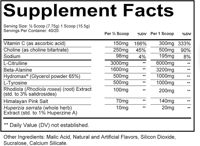 REDCON1 Non Stim & Caffeine Free Pre Workout Powder for Women & Men - Total War Pump - with L-Citrulline, Beta Alanine & More - Workout at Any Time of Day - Blue Lemonade (10.93 oz)
