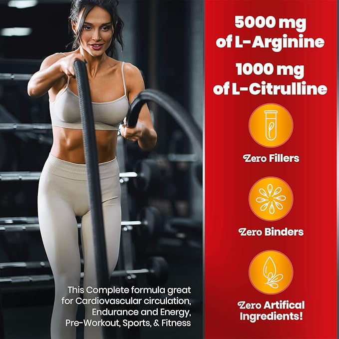 Simply Natures Pure Cardio Complete with 5,000 L-Arginine, 1,000mg L-Citrulline, and Hawthorn Berry - Heart Health & Cardiovascular Support Powder Supplement and 3-in-1 Nitric Oxide Booster
