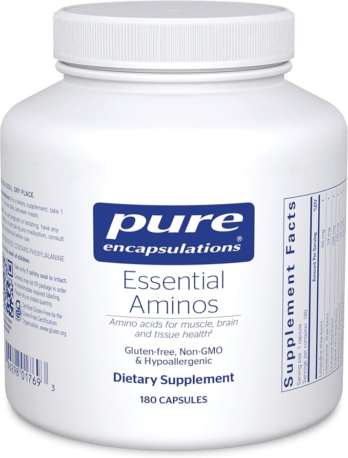 Pure Encapsulations Essential Amino Acids - Muscle Recovery Support & Health* - with Leucine, Threonine & Tryptophan - 180 Capsules