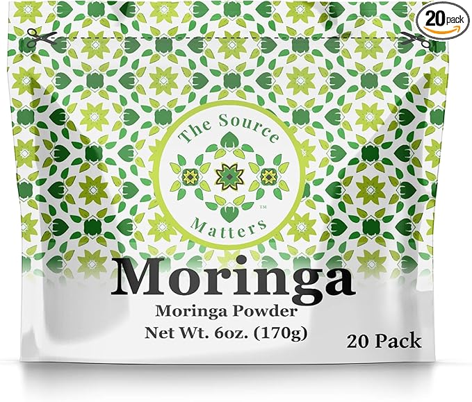 Superfood Moringa Powder – Fresh Dried Organic Moringa Leaf from Indonesia – Nutritious Greens & Complete Plant Protein – Certified USDA Organic – 170g Pouch, 42 Servings (20 Pack)