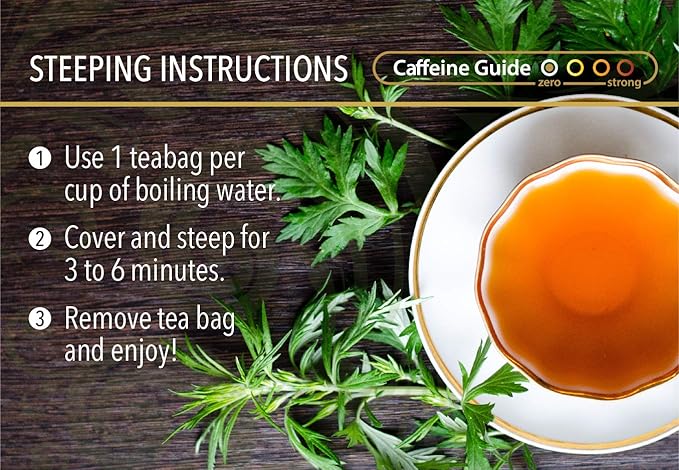 Buddha Teas Organic Wormwood Tea - OU Kosher, USDA Organic, 18 Bleach-Free Bags