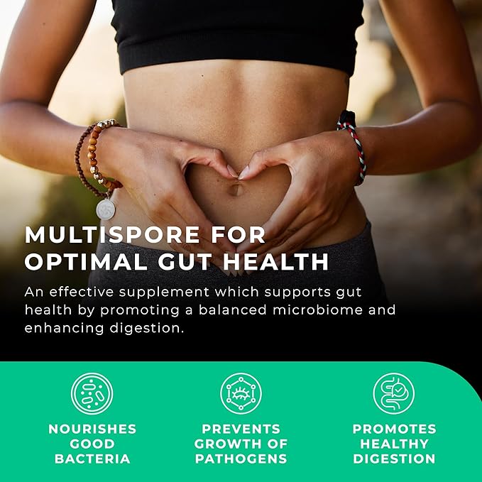 MultiSpore® Plus (Bacillus Coagulans & Bacillus Subtilis) Spore Based Probiotic | 120 Capsules - 4 Month Supply | Bloating Relief/Gut Health | Includes Digestive Enzymes & Prebiotic Inulin | UK Made