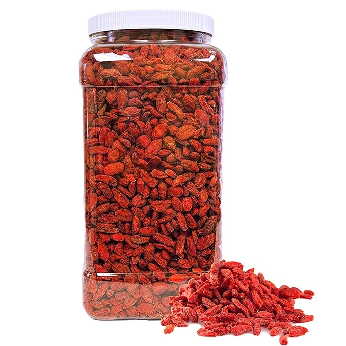 Organic Dried Goji Berries 64 Oz Jar 1 Pack | Bulk Supply of Goji Berry Fruit Superfood | Naturally Rich in Antioxidants to Support Healthy Skin | Raw, Natural, Vegan, Non-GMO,