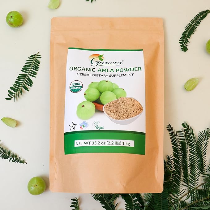 Organic Amla Powder (Amalaki/Indian Gooseberry) - 35.2 Ounce / 2.2 lb - Rich in Vitamin C, USDA Organic, Lab Tested for Purity, Rich in ORAC value