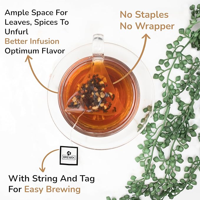 BREWIX, Royal Orange Spice Black Tea (25 Pyramid Tea Bags) | Tea with Orange and Spices | Premium Tea | Iced Tea Bags | Caffeinated And Sugar-Free