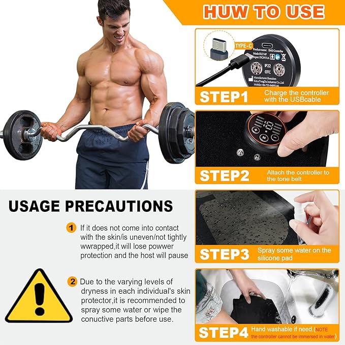 ABS Stimulator Muscle Toner Flex Fitness Belt for Waist Trimmers FDA Cleared AB Machine Abdominal Toning Ems (Black, One Size)