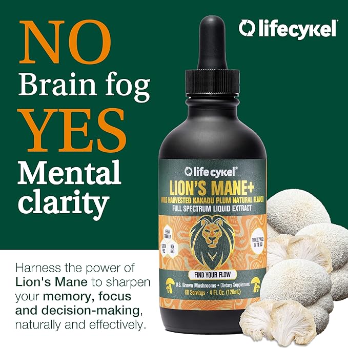 Life Cykel This is It Pack - Chaga, Lions Mane & Cordyceps Mushroom Extract - Full-Spectrum Mushroom Tincture for Energy, Mental Clarity & Immune Support - Vegan, Non-GMO- 2Fl/Oz Per Bottle