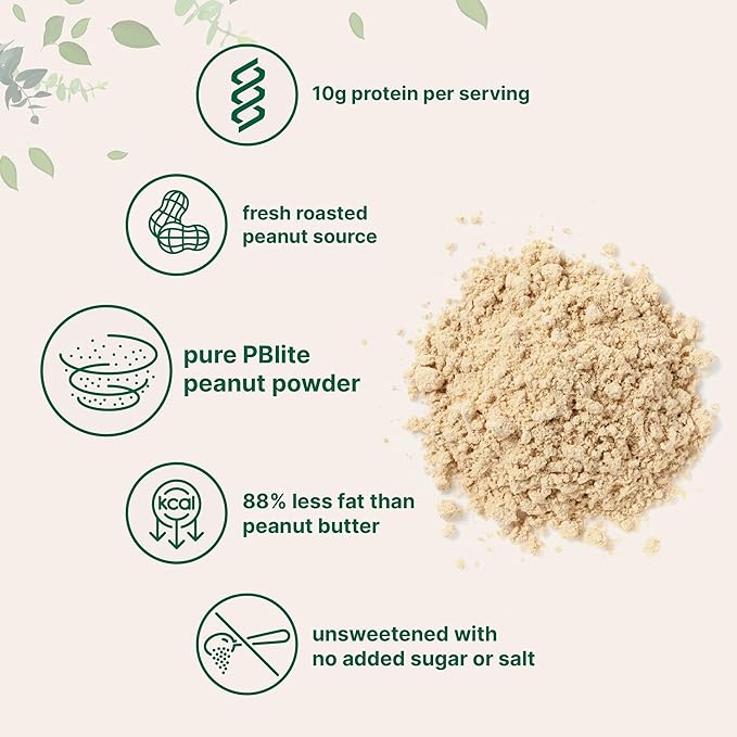 Pure PB Peanut Butter Powder, 4lbs (64oz) | 10g Protein & 88% Less Fat | No Added Sugar or Salt from Natural Fresh Roasted Peanuts | Mixes Easily for Peanut Butter Spread & Protein Powder | Non-GMO
