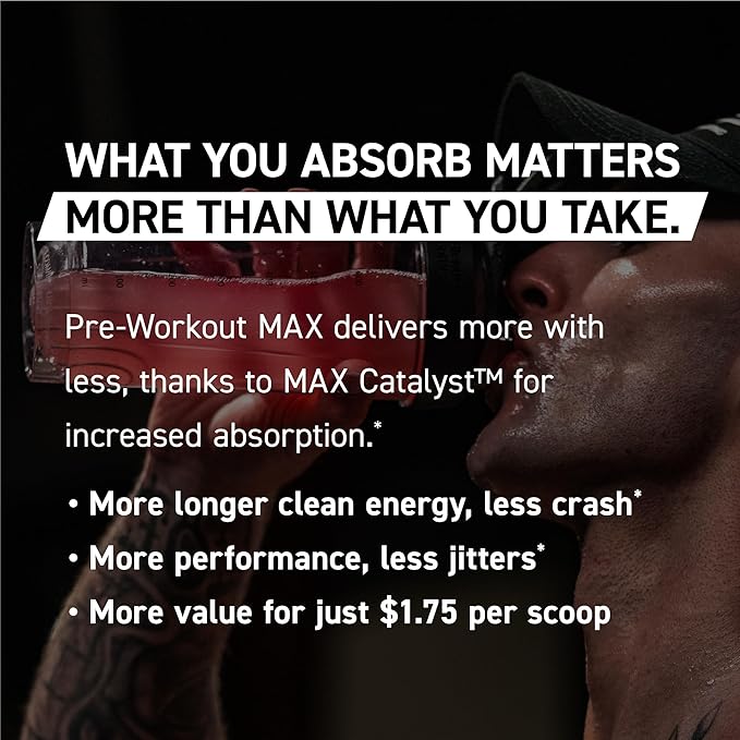 Kaged Pre Workout MAX Powder | Blue Raspberry | Tingle Free, High Stim Pre-Workout | 305 mg Caffeine, Creatine, L-Citrulline | MAXCatalyst for Absorption | Supplements for Men & Women | 20 Servings