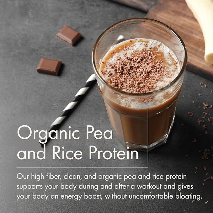 WelleCo, Nourishing Protein, Premium Organic Sprouted Brown Rice & Pea Protein, Chocolate Flavour, 300g (10.5oz) Pouch