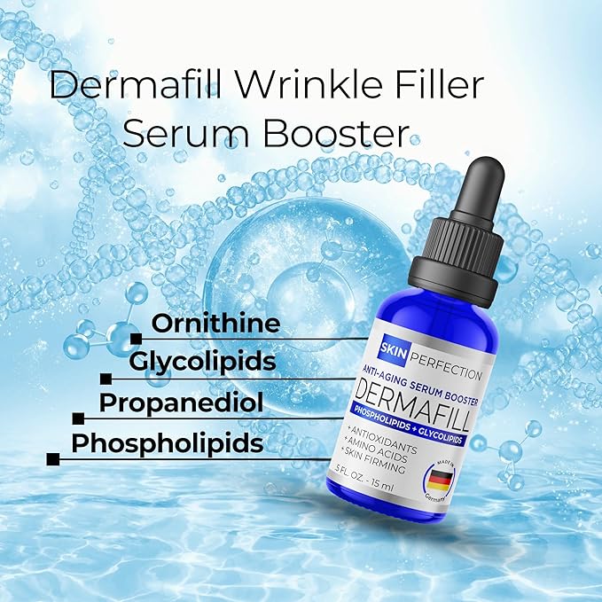 Skin Perfection Adipofill Wrinkle Filler - Anti Aging Serum with Patented L-ornithine Amino Acid for Plump Up Under-eye Hollowness & Nasolabial Lines - Diy Face Serum for Women Mix with Any Skincare