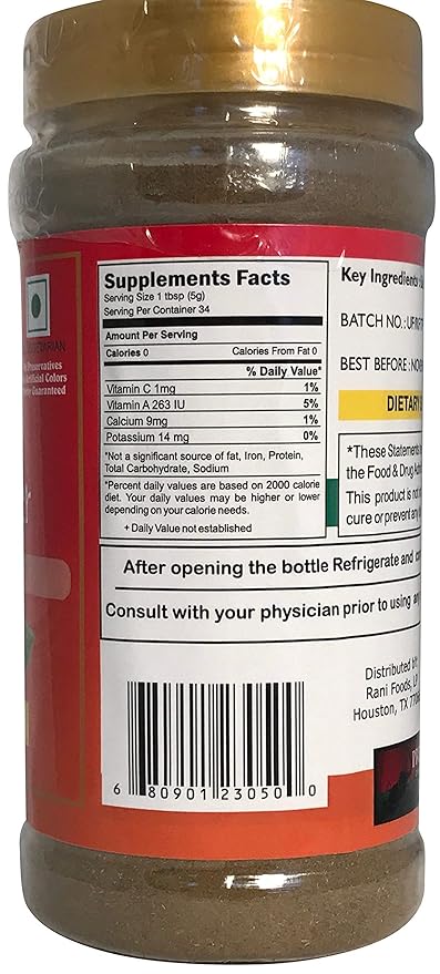 Rani Dried Tulsi (Indian Basil, Holy Basil) Leaves 6.17oz (172g) PET Jar, Used for Beverages & Ayurveda Herbal ~ All Natural | Vegan | Gluten Friendly | Non-GMO | Kosher | Indian Origin