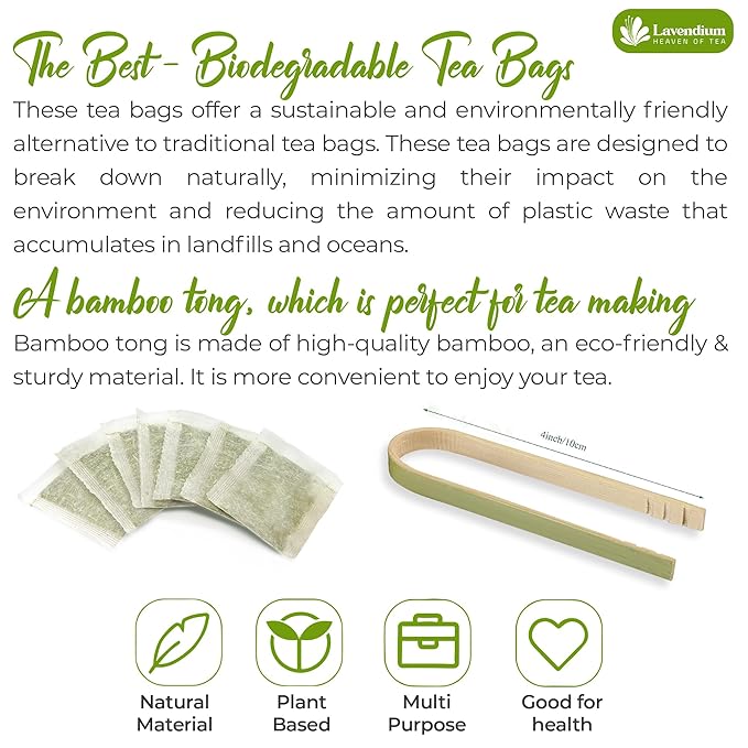 Lavendium, Premium 60 Tea Bags Bitter Melon Fruit Herbal Tea, 100% Natural and Pure, Hand-made, Made With Natural Materials-Corn Fiber Tea Bag, Sugar Free. Caffeine Free. Gluten Free. Vegan
