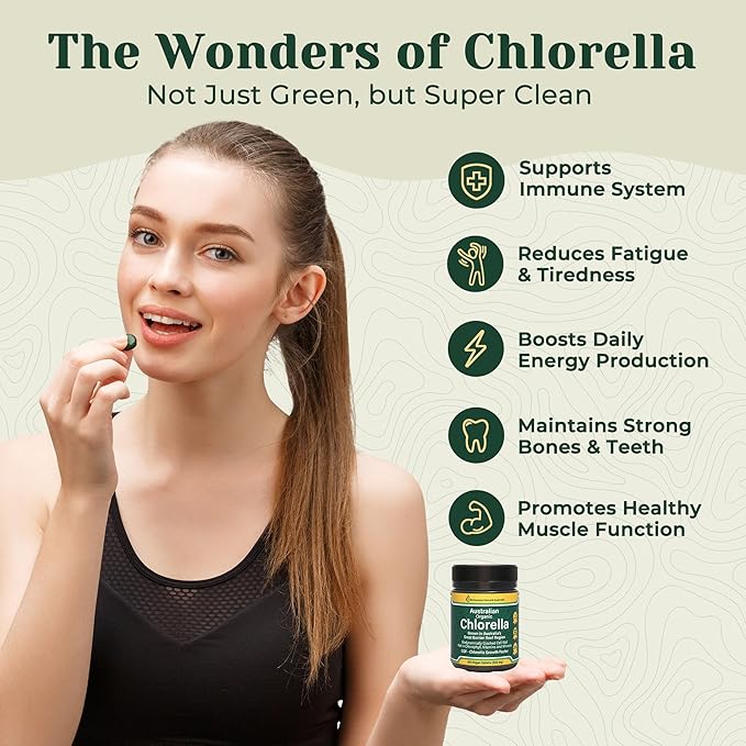 Biogenesis Organic Chlorella Tablets – 600 Count (500mg) | Australian Grown | BioDynamic Cracked Cell Wall | Rich in Chlorophyll, Vitamins & Minerals | Supports Energy & Immunity | Vegan Tablets