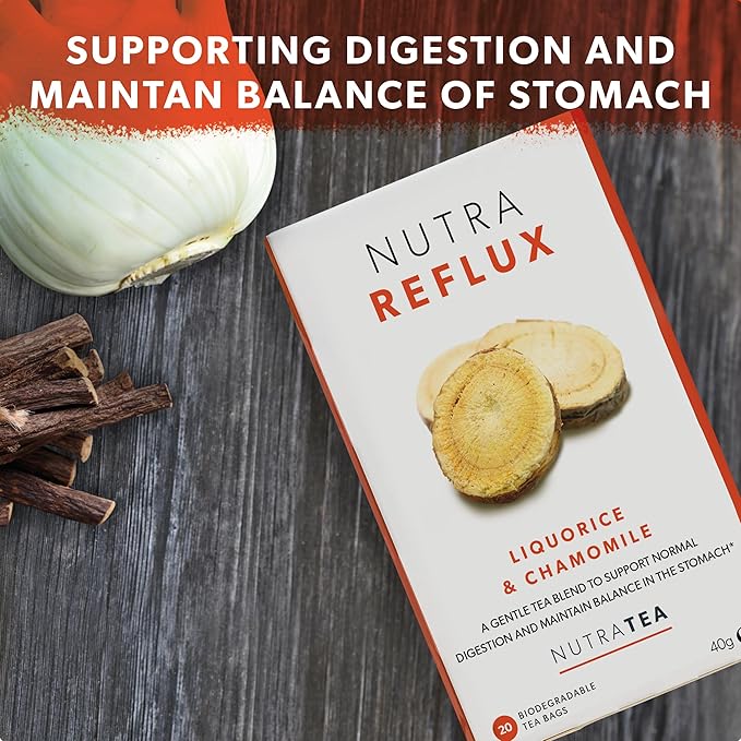 NUTRAREFLUX - Acid Reflux Tea | Heartburn Relief Tea - Providing Upset Stomach Relief and GERD relief - Includes Fennel & Licorice - 120 Enveloped Tea Bags - by Nutra Tea - Herbal Tea- (6 Pack)