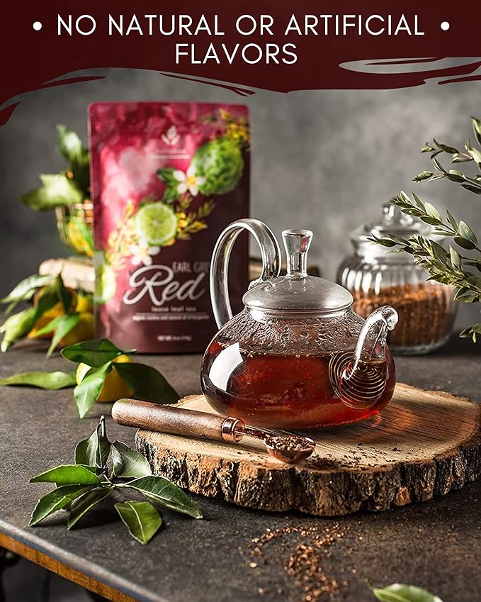Gardenika Organic Red Rooibos Loose Leaf Tea with Bergamot Oil, Herbal, Caffeine-Free, KSA Kosher, No Natural or Artificial Flavors - 4 oz (1 Pack)