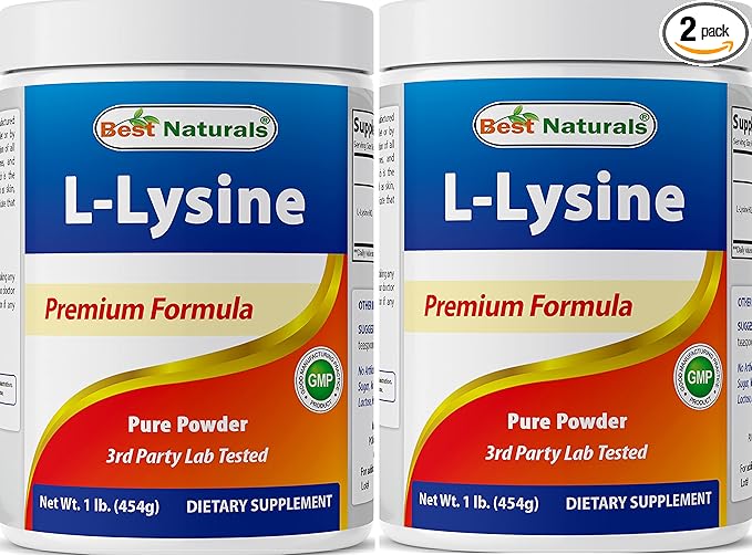 Best Naturals Lysine Powder, 1 Pound - 100% Pure (1 LB (Pack of 2))