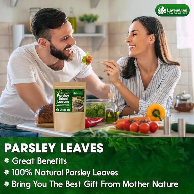 Lavendium, 4 oz Premium Dried Parsley Leaves – 100% Pure, Non-GMO, Gluten-Free, Vegan – Aromatic Culinary Herb for Cooking, Garnish, and Seasoning – No Additives or Preservatives – Resealable Bag