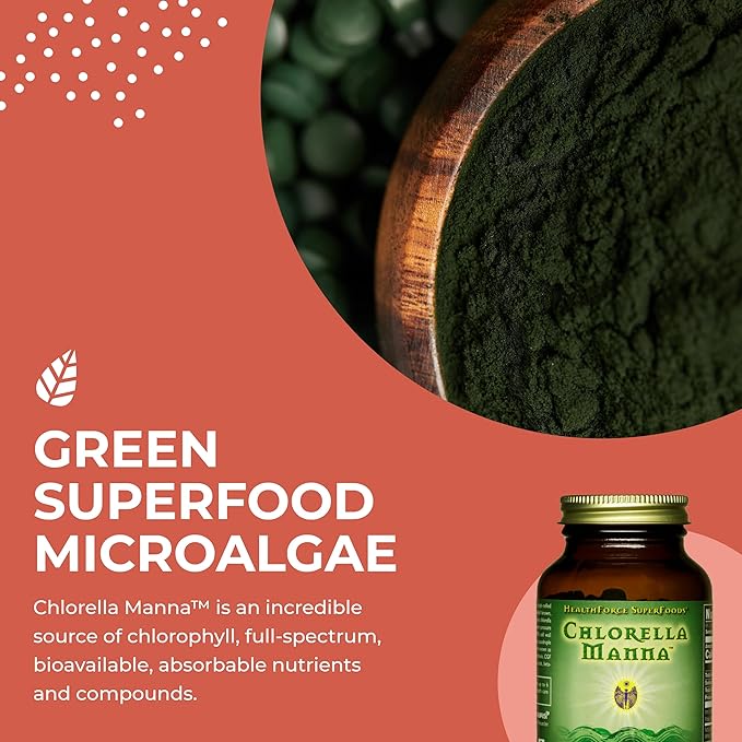 HealthForce SuperFoods Chlorella Manna - Capsule - 450 Vegan Capsules