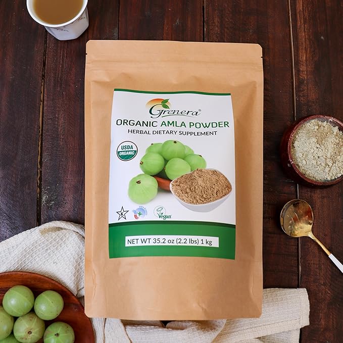 Organic Amla Powder (Amalaki/Indian Gooseberry) - 35.2 Ounce / 2.2 lb - Rich in Vitamin C, USDA Organic, Lab Tested for Purity, Rich in ORAC value