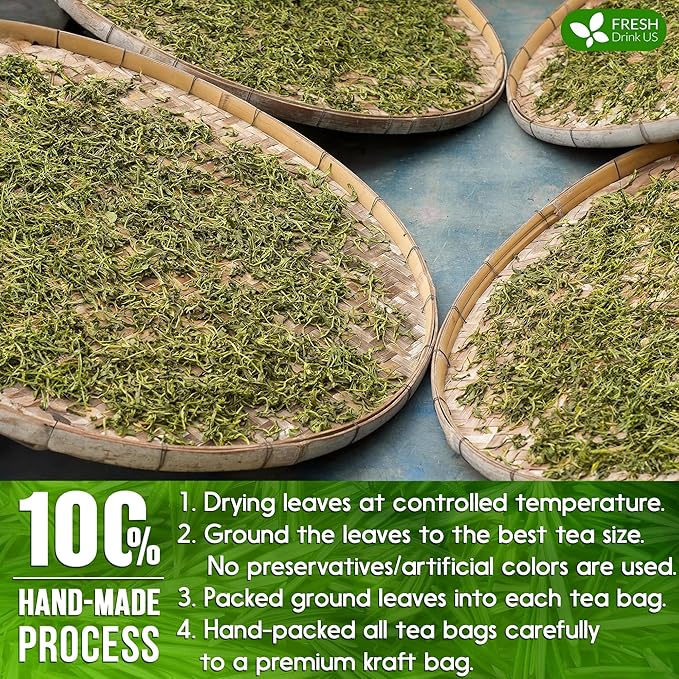 FRESHDRINKUS, Premium 25 Rosemary Leaf Tea Bags, 100% Natural and Pure Rosemary Dried Leaves, Pure Rosemary Herbal Tea, No Additives, No Caffeine, No Gluten, Vegan.