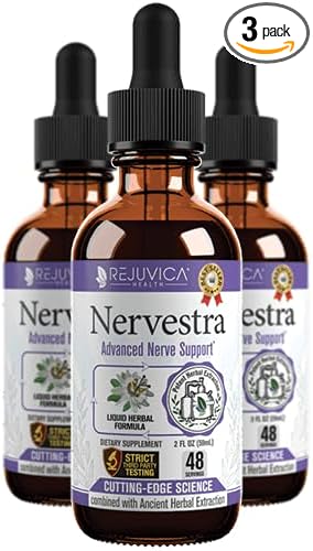 Nervestra Nerve Health Support Supplement - Fast-Absorbing Herbal Liquid Formula - Turmeric, White Willow Bark, B-Vitamins, Alpha Lipoic Acid, Acetyl-L-Carnitine and More