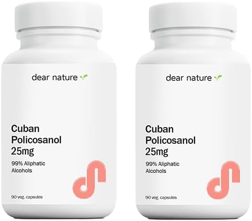 Cuban Policosanol 25mg, 90 Vegetable Capsules (Pack of 2)