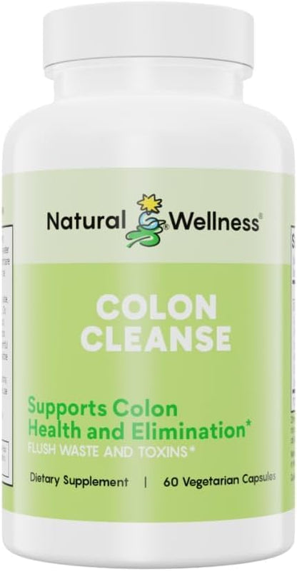 Natural Wellness Colon Cleanse – Gentle Detox with 7 Plant-Based Herbs – Supports Digestion & Regularity – Gluten Free, Vegetarian Capsules – 60 Count