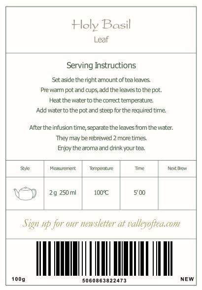 Tulsi Holy Basil Organic Tea - Sweet Green Delicacy - Herbal Thulasi or Tulasi - Holy Basil Herb Tea Organic Holy Basil Tea Organic Tulsi Tea Dried Tulsi Holy Basil Dried Tulsi Basil Holy