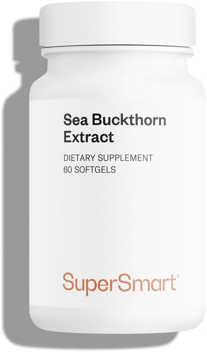 SUPERSMART - Sea Buckthorn Extract 500 mg - Argousier Extract with Omega 7 - Helps with Digestive Problems | Non-GMO & Gluten Free - 60 Softgels
