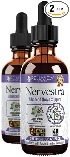 Nervestra Nerve Health Support Supplement - Fast-Absorbing Herbal Liquid Formula - Turmeric, White Willow Bark, B-Vitamins, Alpha Lipoic Acid, Acetyl-L-Carnitine and More