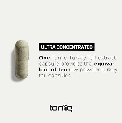 Turkey Tail Mushroom Capsules - Ultra High Potency 10:1 Extract with 30% Beta Glucans - Highly Concentrated - Third-Party Lab Tested - 120 Capsules